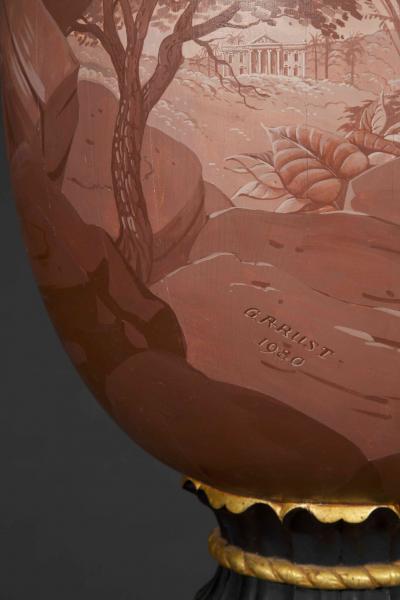 Graham Redgrave Rust The St Remy Urn A Polychrome Painted and Parcel gilt Ovoid cabinet