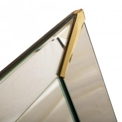 Grand Beveled Mirror with Brass Accents