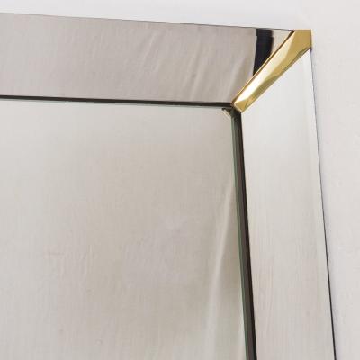 Grand Beveled Mirror with Brass Accents