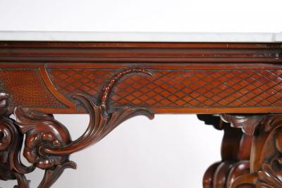 Grand Continental Rococo Style Carved Console Table