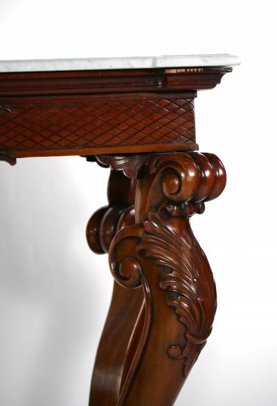 Grand Continental Rococo Style Carved Console Table