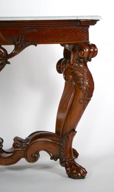 Grand Continental Rococo Style Carved Console Table