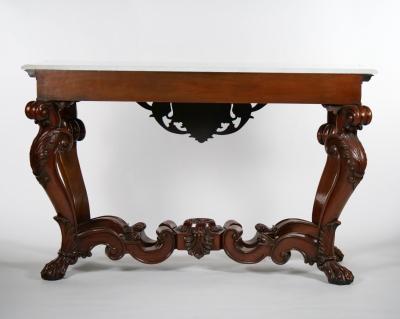 Grand Continental Rococo Style Carved Console Table
