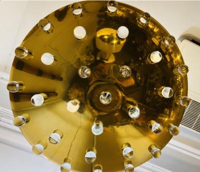 Grand French 1960s Crystal Flush Ceiling Light Midcentury