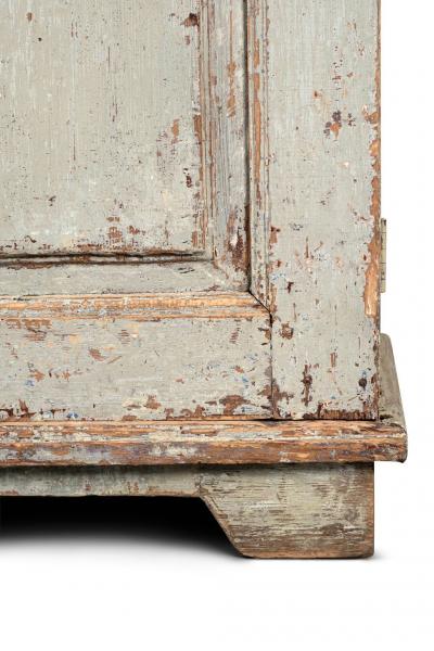 Grand Scale Green Painted Gustavian Cabinet