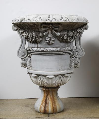 Grand Scale Italian Statuary Marble Jardineres