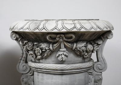 Grand Scale Italian Statuary Marble Jardineres