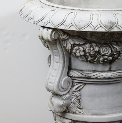 Grand Scale Italian Statuary Marble Jardineres