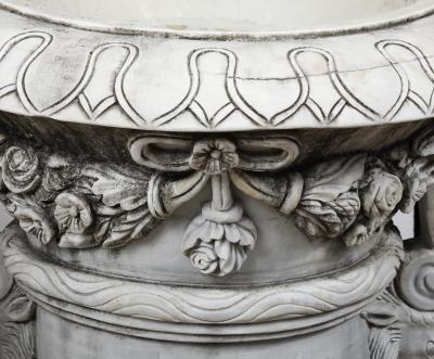 Grand Scale Italian Statuary Marble Jardineres