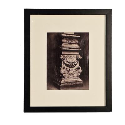 Grand Tour Albumen Photograph circa 1860 of Renaissance Carved Marble Pedestal