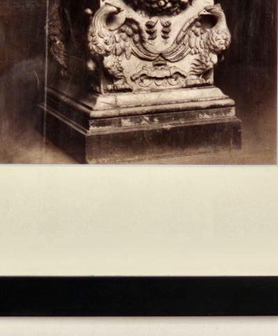 Grand Tour Albumen Photograph circa 1860 of Renaissance Carved Marble Pedestal