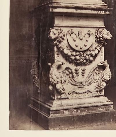 Grand Tour Albumen Photograph circa 1860 of Renaissance Carved Marble Pedestal