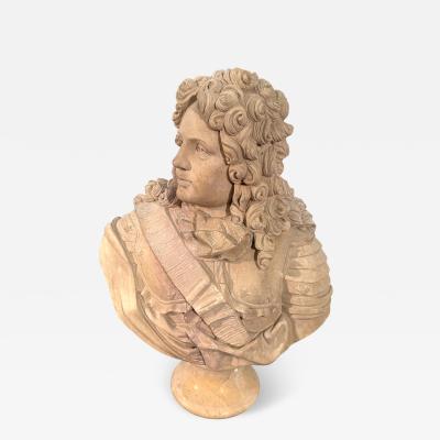 Grand Tour Carved Marble Bust of Louis XIV Italy 19th Century