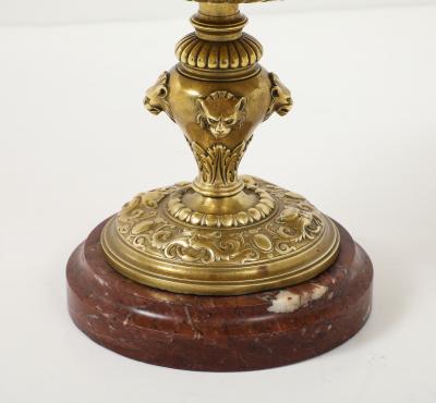 Grand Tour French Bronze Tazza With Rose Marble Base