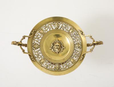 Grand Tour French Bronze Tazza With Rose Marble Base