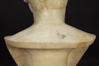 Grand Tour Italian Antique Marble Bust Sculpture Young Caesar Augustus 