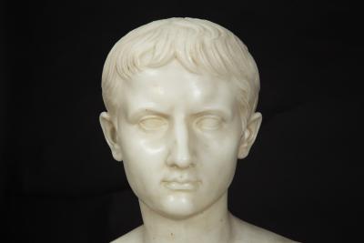 Grand Tour Italian Antique Marble Bust Sculpture Young Caesar Augustus 