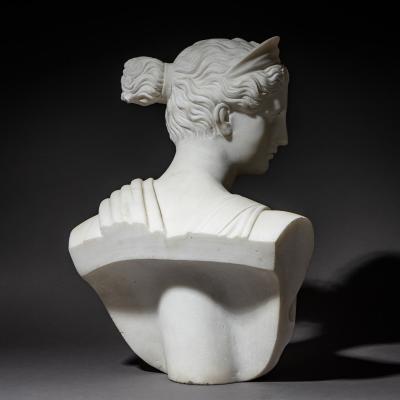 Grand Tour Marble Bust of Diana of Versailles 19th Century