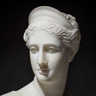 Grand Tour Marble Bust of Diana of Versailles 19th Century