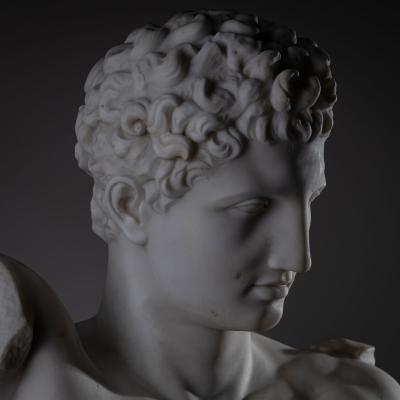 Grand Tour Marble Bust of Hermes of Olympia Italy
