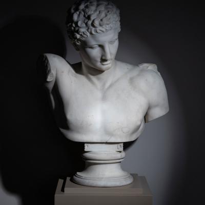 Grand Tour Marble Bust of Hermes of Olympia Italy