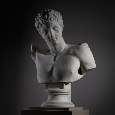 Grand Tour Marble Bust of Hermes of Olympia Italy