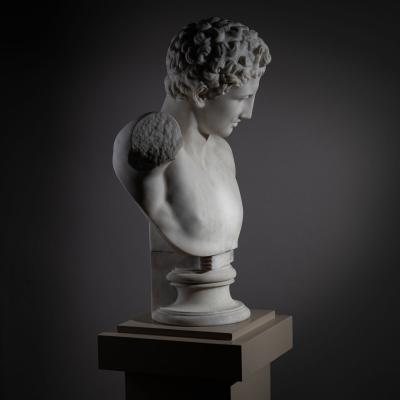 Grand Tour Marble Bust of Hermes of Olympia Italy