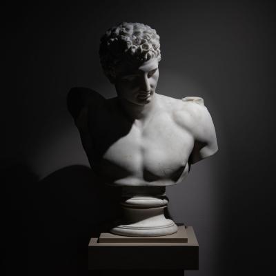 Grand Tour Marble Bust of Hermes of Olympia Italy
