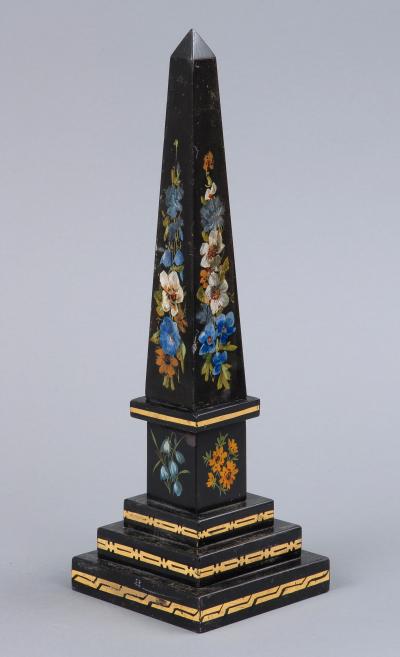 Grand Tour Painted Marble Obelisk