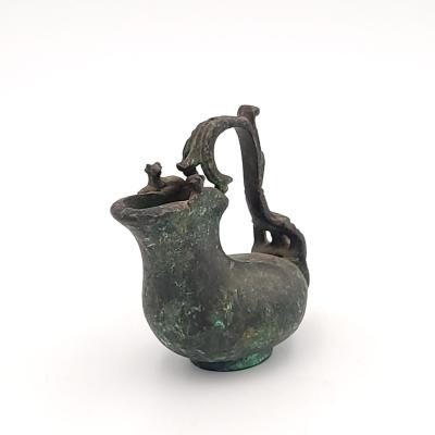 Grand Tour Patinated Bronze Roman Style Askos Pitcher 18th 19th century