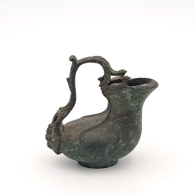 Grand Tour Patinated Bronze Roman Style Askos Pitcher 18th 19th century