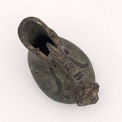 Grand Tour Patinated Bronze Roman Style Askos Pitcher 18th 19th century