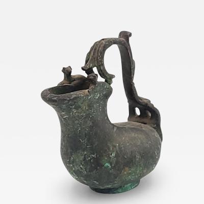 Grand Tour Patinated Bronze Roman Style Askos Pitcher 18th 19th century