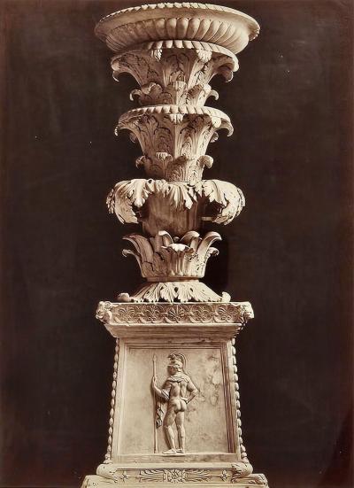 Grand Tour Photograph of Pedestal Italy circa 1870