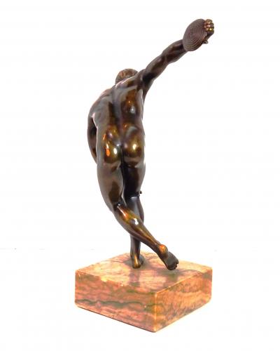 Grand Tour Souvenir Bronze Figure of Discobolus After the Antique by Myron