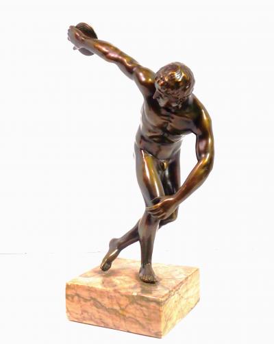 Grand Tour Souvenir Bronze Figure of Discobolus After the Antique by Myron
