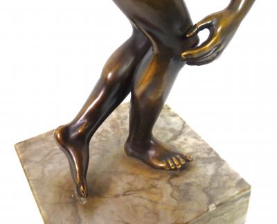 Grand Tour Souvenir Bronze Figure of Discobolus After the Antique by Myron