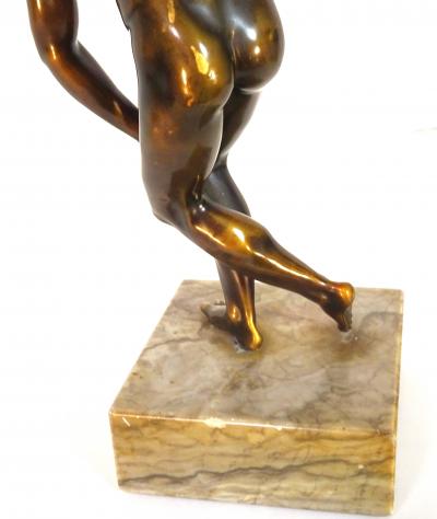 Grand Tour Souvenir Bronze Figure of Discobolus After the Antique by Myron