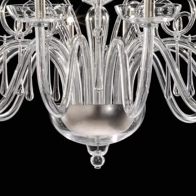 Grand Venetian Curls Murano Glass Chandelier in Clear Glass