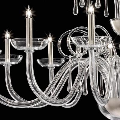 Grand Venetian Curls Murano Glass Chandelier in Clear Glass