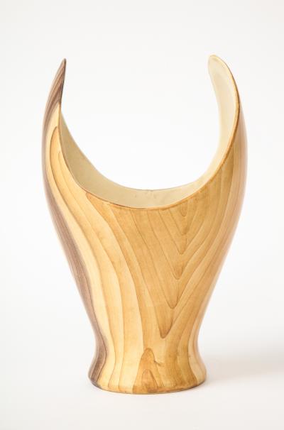 Grandjean Jourdan Grandjean Jourdan Faux Bois Ceramic Vase Vallauris France c 1960s