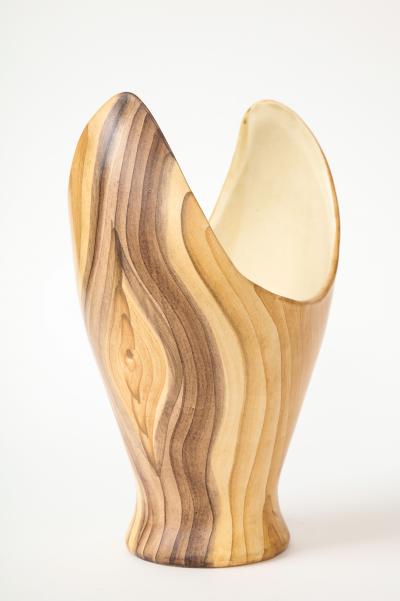 Grandjean Jourdan Grandjean Jourdan Faux Bois Ceramic Vase Vallauris France c 1960s