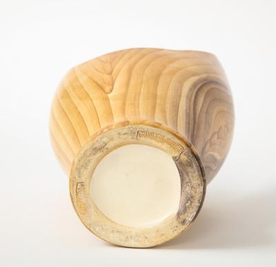 Grandjean Jourdan Grandjean Jourdan Faux Bois Ceramic Vase Vallauris France c 1960s