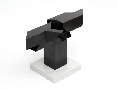 Graphic Abstract Geometric Bronze Sculpture