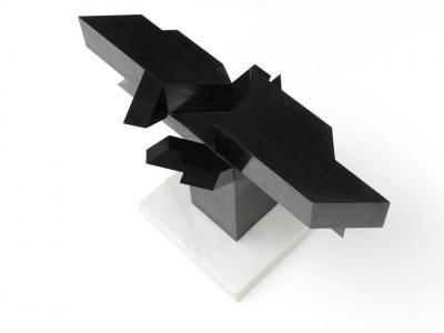 Graphic Abstract Geometric Bronze Sculpture