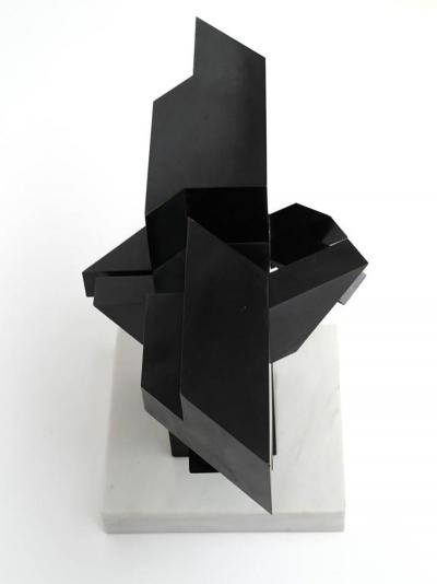 Graphic Abstract Geometric Bronze Sculpture