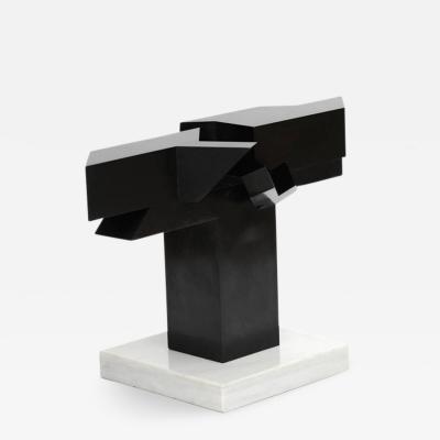 Graphic Abstract Geometric Bronze Sculpture