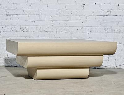 Grasscloth Tiered Coffee Table Style of Karl SPRINGER 1970