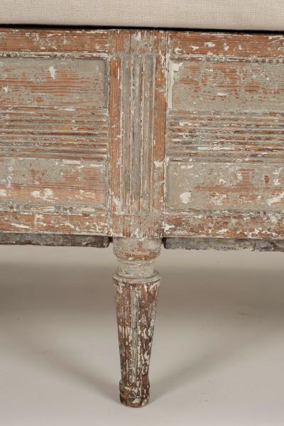 Gray Green Painted Gustavian Sofa