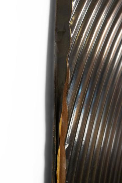 Gray Metal Circle Design 4 Fold Screen